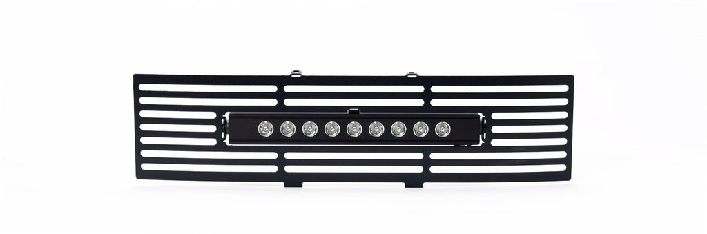 Bumper Grille Inserts-Ford F-150 - EcoBoost GRILLE - Black SS Bar and 10" Luminix Light Bar