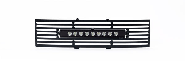 Bumper Grille Inserts-Ford F-150 - EcoBoost GRILLE - Black SS Bar and 10" Luminix Light Bar