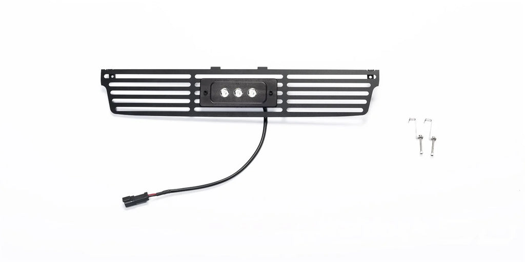 Bumper Grille Inserts-GMC Sierra HD - Stainless Steel - Black Bar Design Bumper Grilles with 6" Flush Luminix Light Bar # 10002