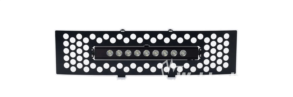Bumper Grille Inserts-Ford F-150 - EcoBoost GRILLE - Black Stainless Steel Punch and 10" Luminix Light Bar