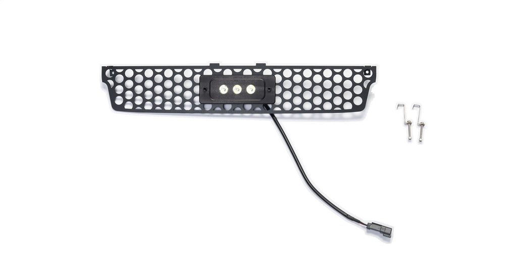 Bumper Grille Inserts-GMC Sierra HD - Stainless Steel - Black Punch Design Bumper Grille with 6" Flush Luminix Light Bar # 10002