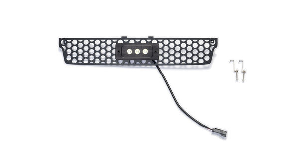 Bumper Grille Inserts-GMC Sierra HD - Stainless Steel - Black Punch Design Bumper Grille with 6" Flush Luminix Light Bar # 10002