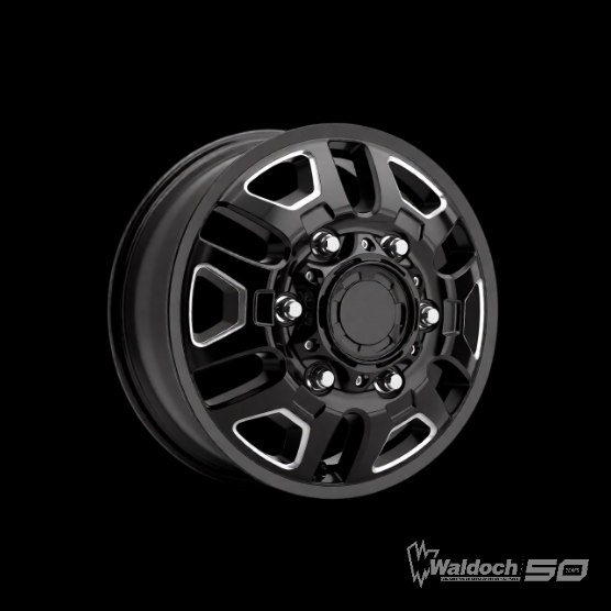 FORD TRANSIT BLACK AND MILLED 16X6 HUNTER DUALLY REAR WHEELS 003-6668RBM CONVERSION VAN WHEEL ULTRA WALDOCH