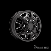 FORD TRANSIT BLACK AND MILLED 16X6 HUNTER DUALLY REAR WHEELS 003-6668RBM CONVERSION VAN WHEEL ULTRA WALDOCH