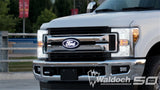 Luminix Ford Led Grille Emblems-Ford F-150 Front Emblem - Without camera cutout - Bar style grille (Not equipped with style pckg).  Luminix Ford Led Grille Emblems-Ford F-150 Front Emblem - With & Without camera cutout