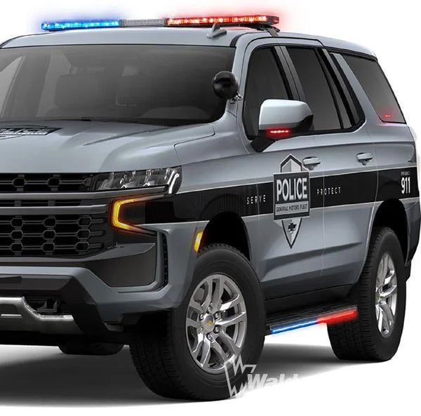 Blade Rocker Kits - AMBER & WHITE -Chevrolet Tahoe / Suburban / Yukon / Yukon XL Blade Rocker Kits - AMBER & WHITE with White Override (Includes two BLADE LED Light bars + Extrusion kits)-Chevrolet Tahoe / Suburban / Yukon / Yukon XL