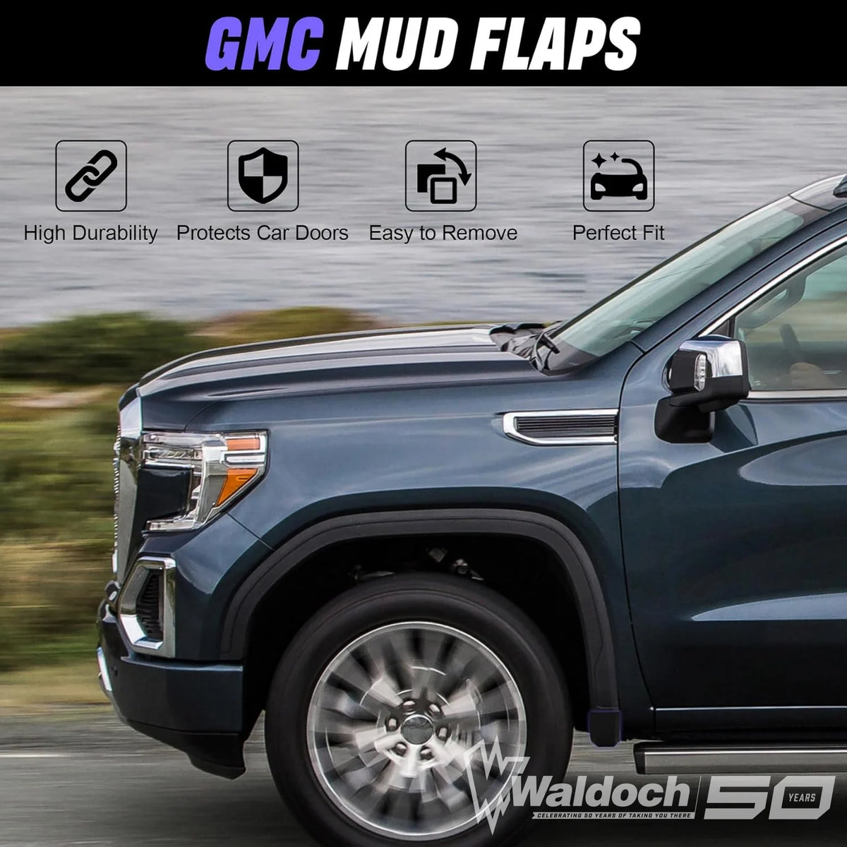 MUD FLAP DELETE PASS FRONT GMC SIERRA 1500 2WD/4WD (2019-2024) - 94034005A