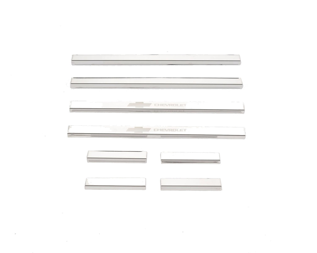 GM Stainless Steel Door Sills-Chevrolet Silverado LD - Double Cab with "Chevrolet Etching" (8 Pcs) GM Stainless Steel Door Sills-Chevrolet Silverado HD - Double Cab with "Chevrolet Etching" (8 Pcs)