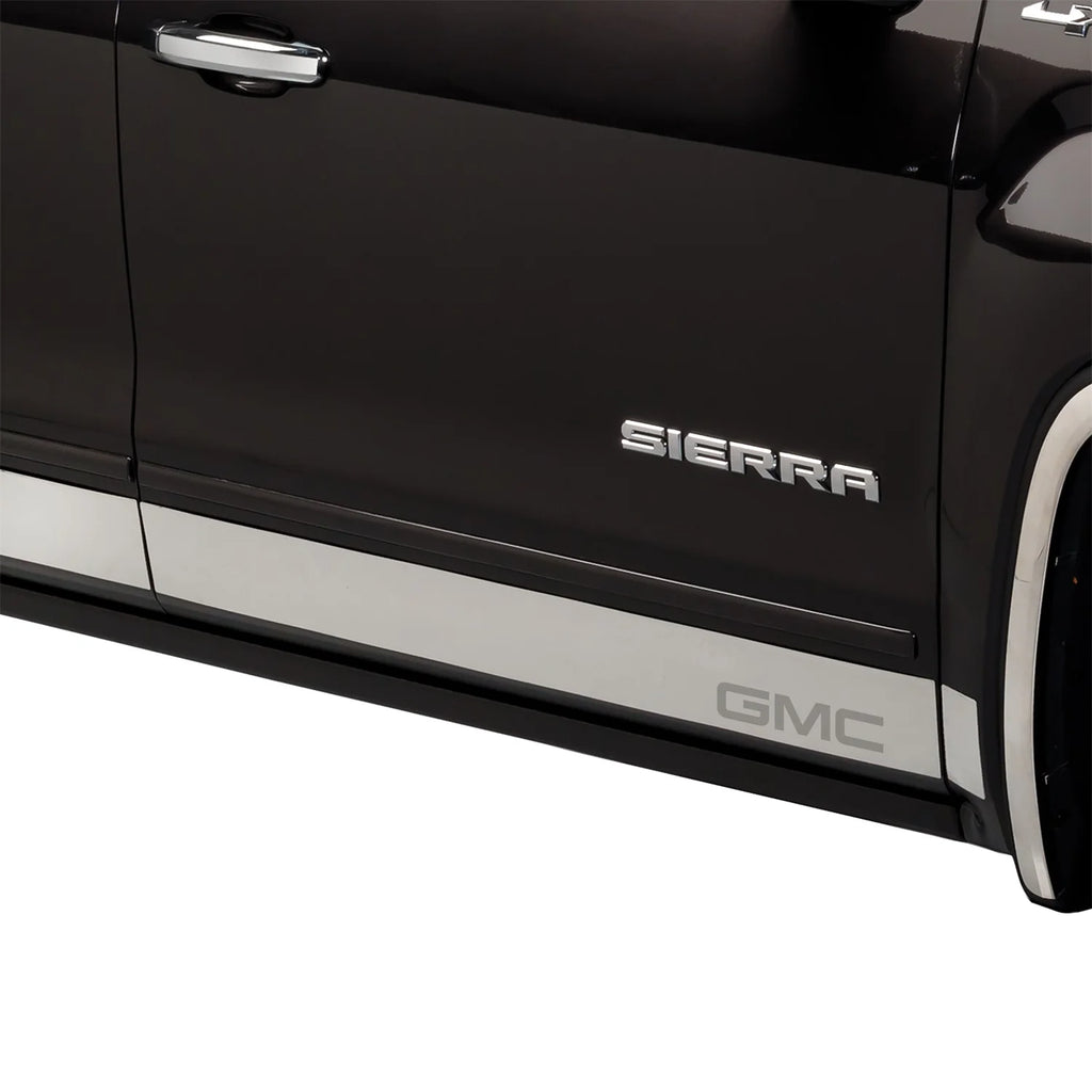 GM Stainless Steel Rocker Panels-GMC Sierra Crew Cab 6.5 Short Box 6" wide - 12 pcs - Rocker Panels