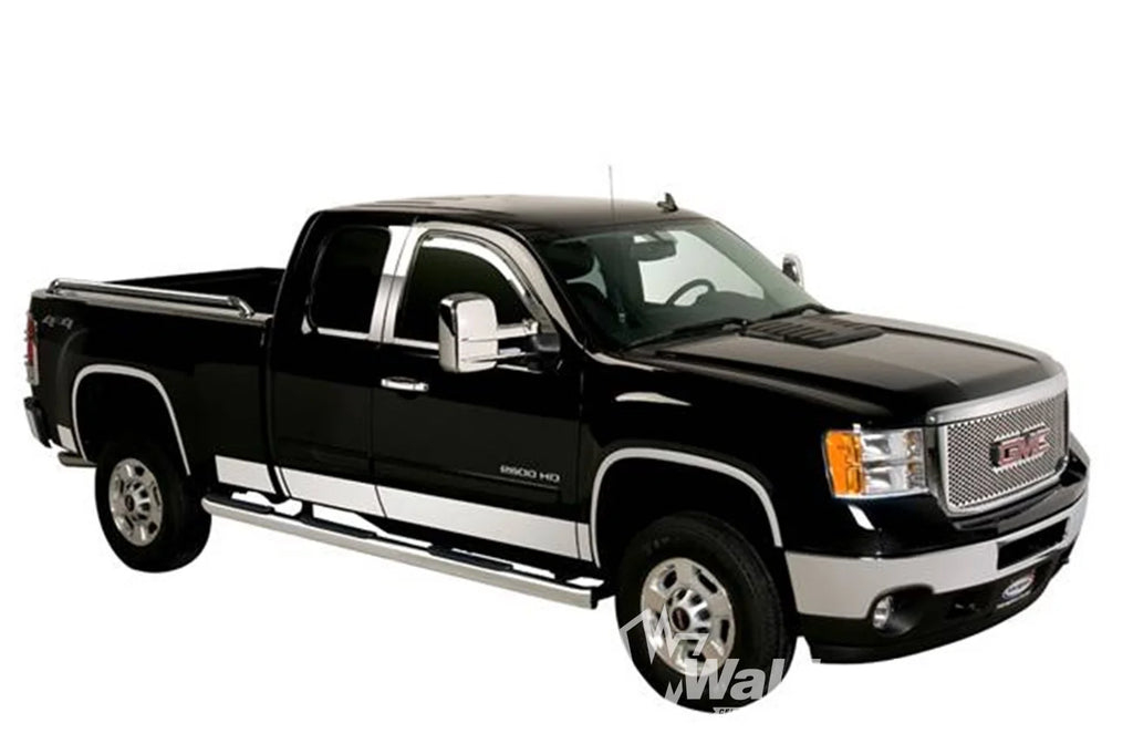 Stainless Steel Rocker Panels-Chevrolet Silverado LD - Double Cab - 6.5" Bed - 10 pcs Stainless Steel Rocker Panels-Chevrolet Silverado HD - Double Cab - 6.5" Bed - 10 pcs