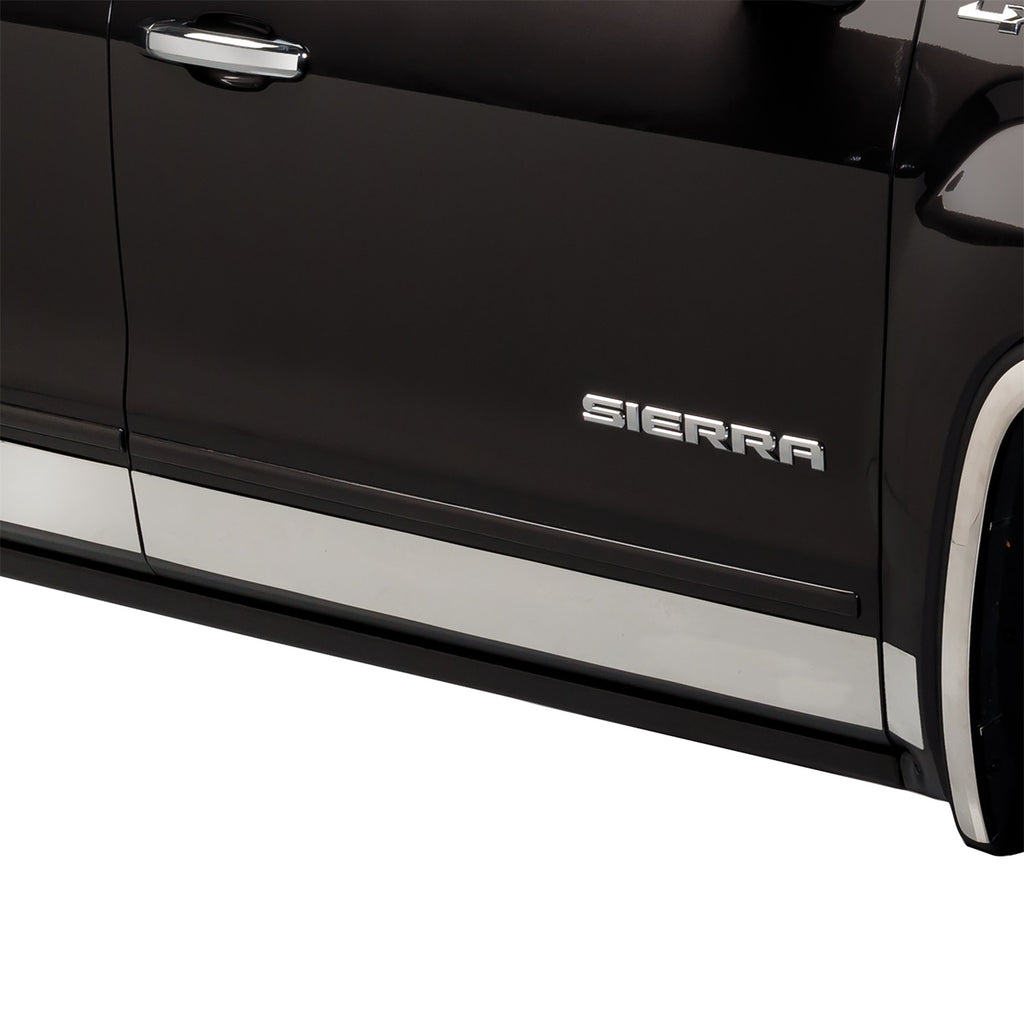 Stainless Steel Rocker Panels-GMC Sierra LD - Double Cab - 6.5" Bed - 10 pcs. Stainless Steel Rocker Panels-GMC Sierra HD - Double Cab - 6.5" Bed - 10 pcs.