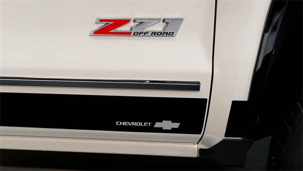 GM Black Platinum Rocker Panels-Chevrolet Silverado LD - Double Cab - 6.5ft Standard Box