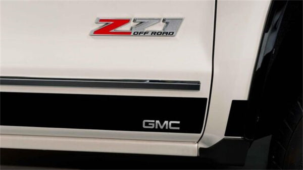 GM Black Platinum Rocker Panels-GMC Sierra LD - Crew Cab - 6.5ft Standard Box