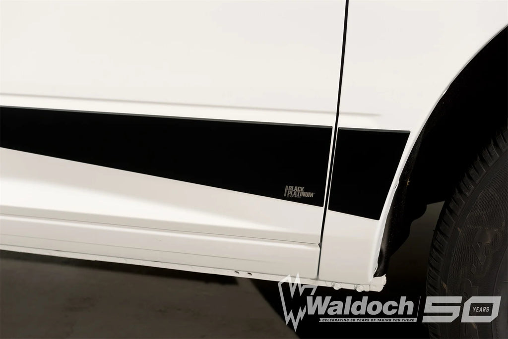 Black Platinum Rocker Panels  -RAM 1500 Crew Cab 5.7 Bed - 5.5" Wide - (W/O Factory flares) 12 pcs Black Platinum Rocker Panels  -RAM 2500/3500 Crew Cab 5.7 Bed - 5.5" Wide (W/O Factory flares) 12 pcs