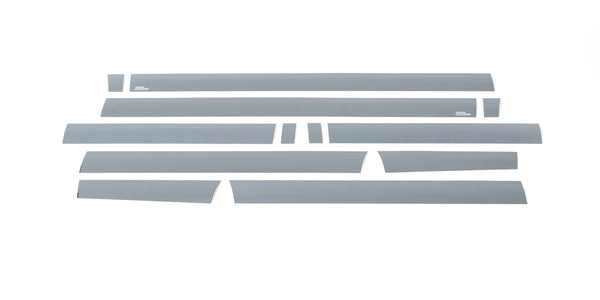 Black Platinum Rocker Panels  -Ford F-150 Super Cab 8ft Long Box (4.25" tall, 12 Pieces)