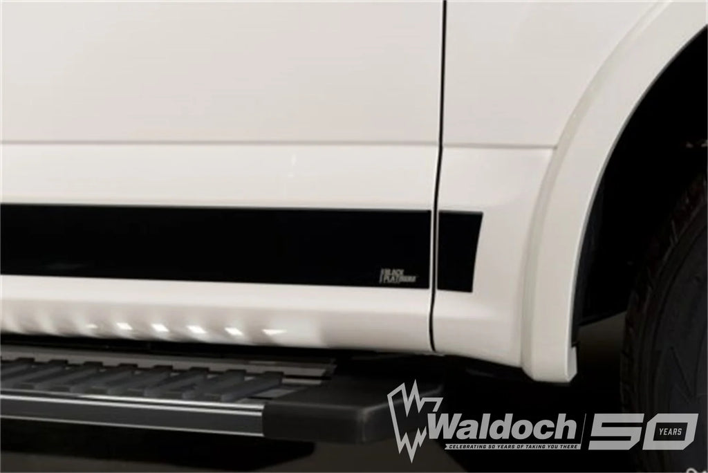 Black Platinum Rocker Panels  -Ford F-150 Super Crew Cab 5.5ft Short Box (4.25" tall, 12 Pieces)
