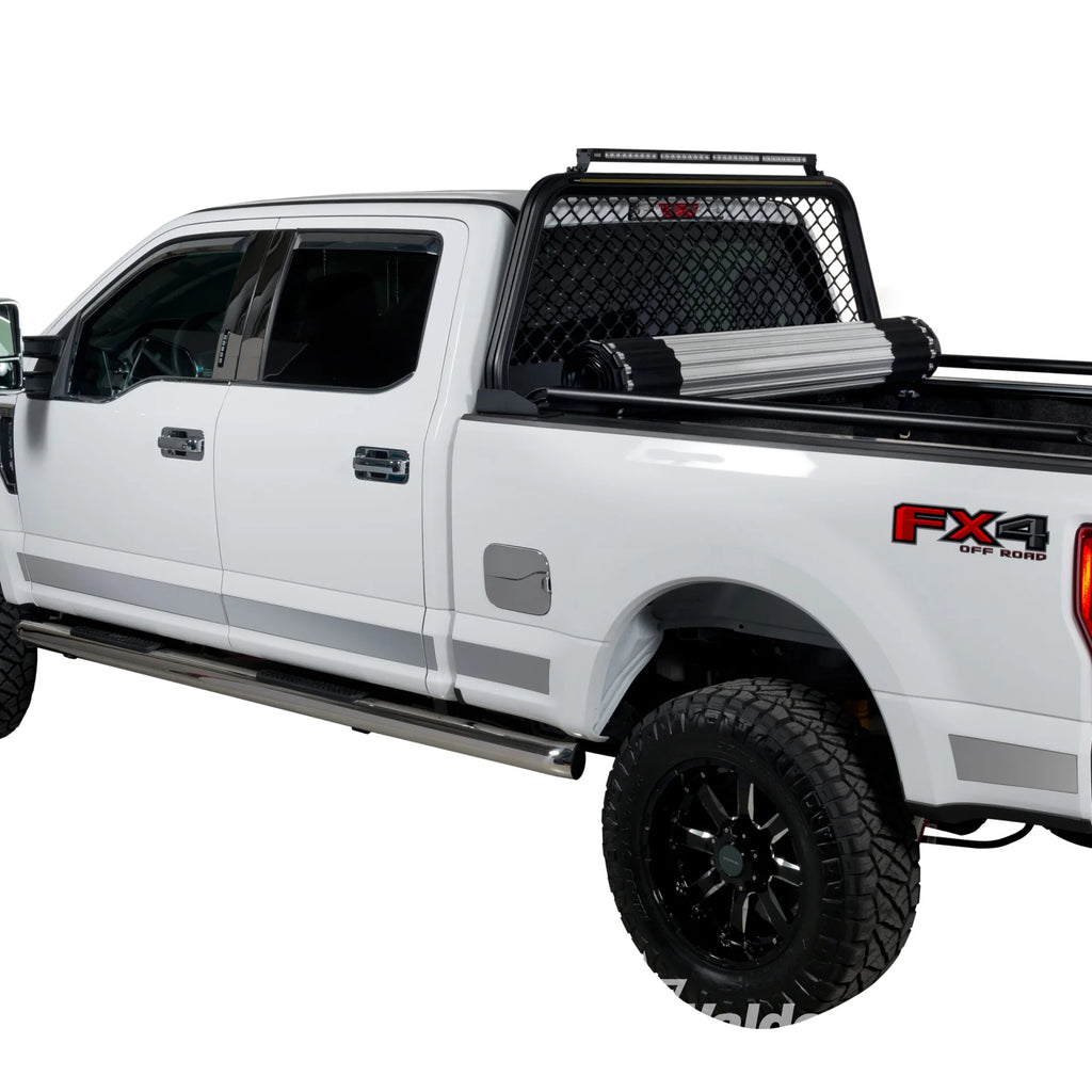 Stainless Steel Rocker Panels-Ford Super Duty Super Cab 8 ft Box Dually - 12pcs, 4.25 Inches Wide