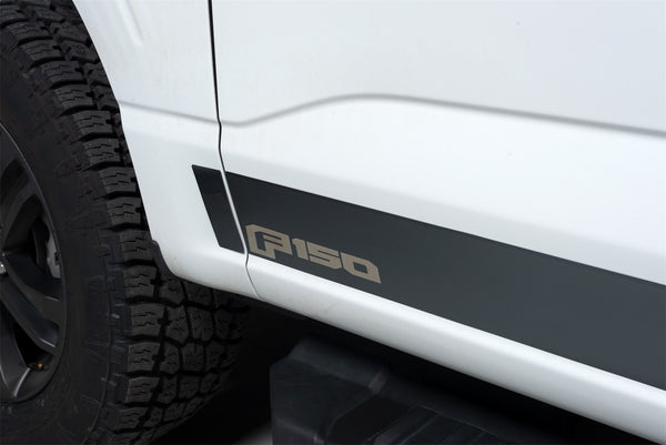 Ford Black Platinum Rocker Panels-Ford F-150 Reg Cab 6.5 ft Standard Box (4.25" tall, 10 Pieces)