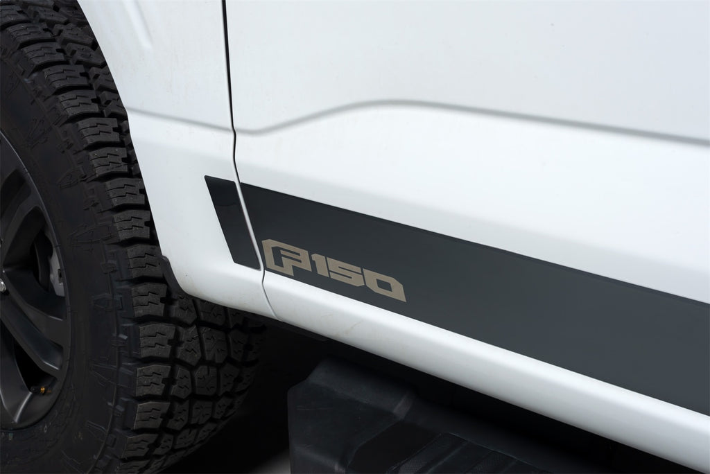 Ford Black Platinum Rocker Panels-Ford F-150 Super Crew 6.5 ft Standard Box (4.25" tall, 12 Pieces)