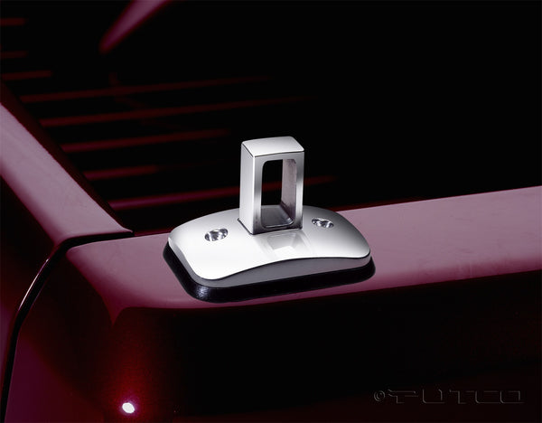 Push-Up Tie Downs-Chrome Plated - Chevrolet Silverado LD / GMC Sierra LD Push-Up Tie Downs for rear stake pockets ( Pair )  Push-Up Tie Downs-Chrome Plated - Chevrolet Silverado HD / GMC Sierra HD - Push-Up Tie Downs for rear stake poc