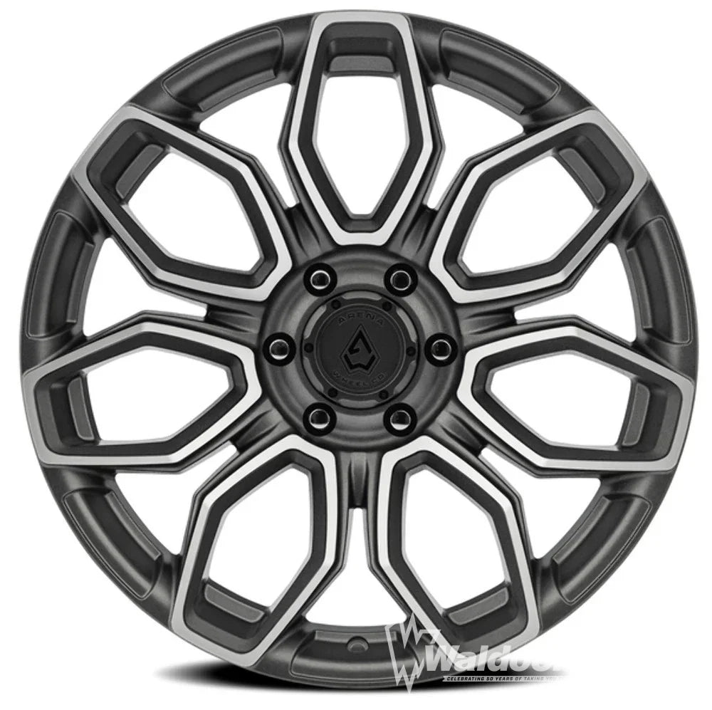 - ARENA COBRA 22X10 6x139.7 -18 4.76 106.1 - TEXTURE GUN METAL MACHINE CLEAR COAT