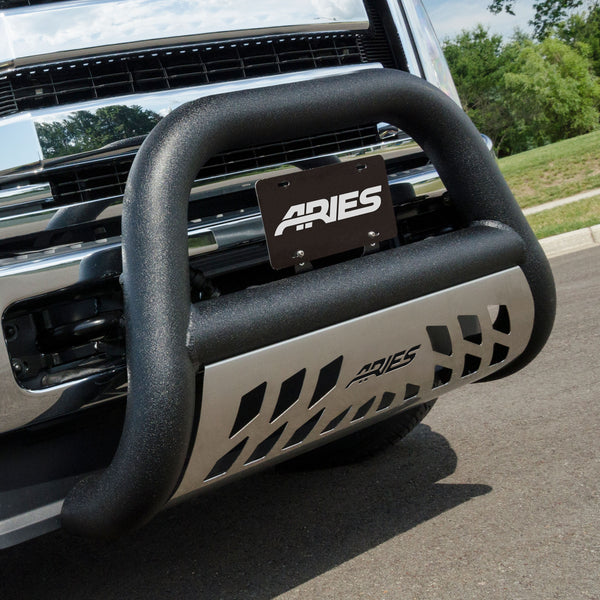 Big Horn 4" Black Aluminum Bull Bar, Select Ford F-250, F-350 Super Duty  Aries