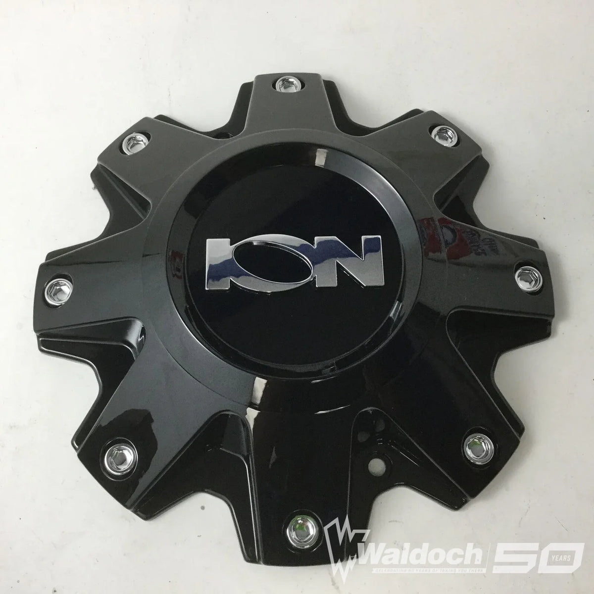 ION WHEEL CENTER CAP - BLACK WITH ION CHROME LOGO