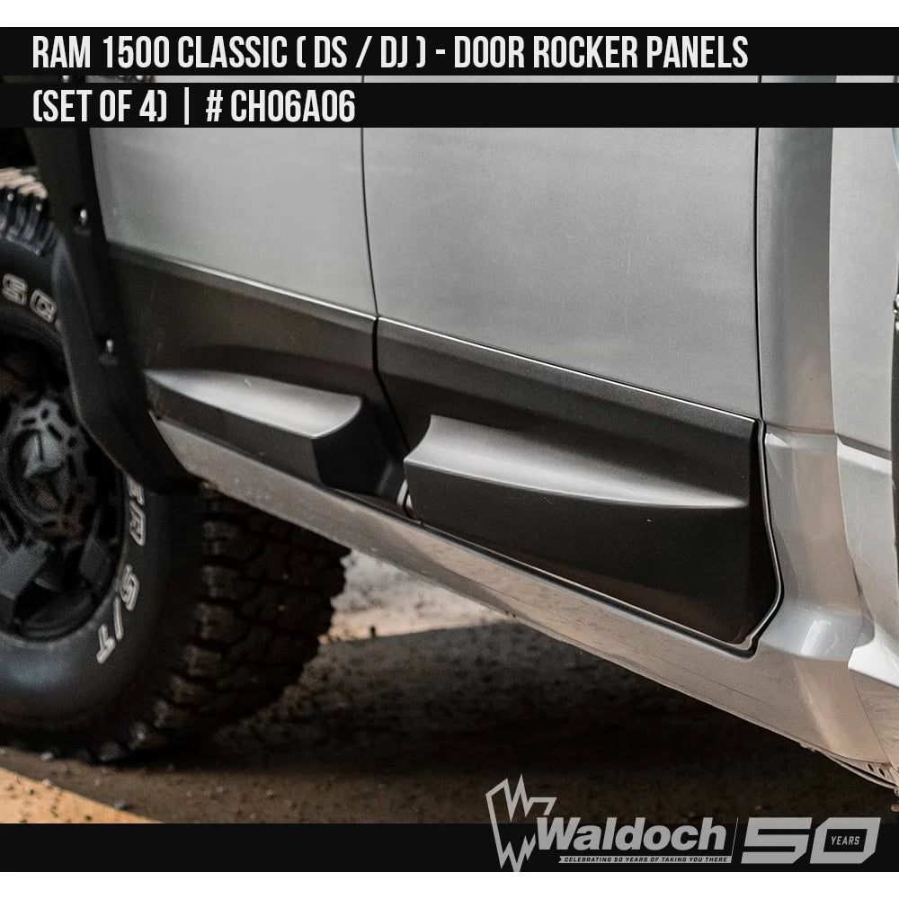 2010-2023 Dodge RAM Classic 1500/2500 Door Rocker Panel Set Double Cab Painted  Satin Black Install Ready