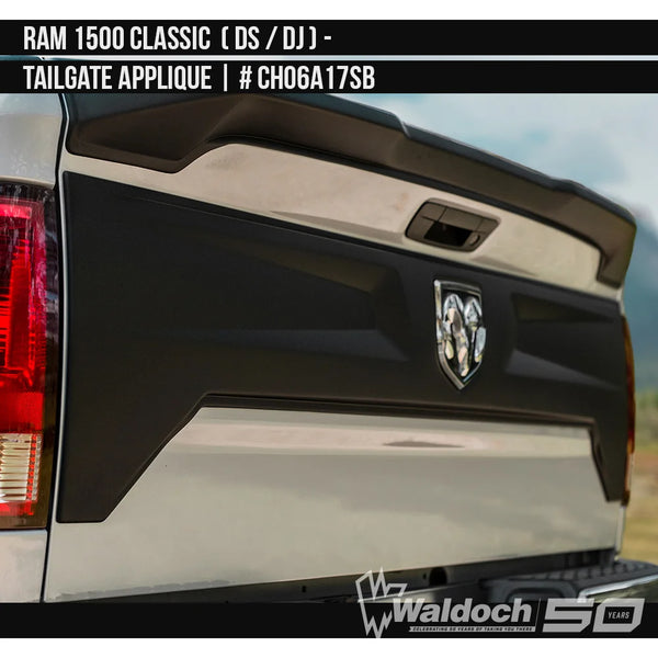 2010-2023 Dodge RAM Classic 1500 Tailgate Appliqué  Painted  Satin Black Install Ready