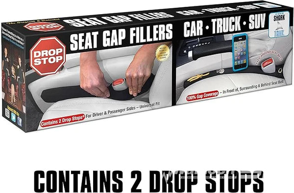 Drop Stop - The Original Patented Car Seat Gap Filler  -  Slide Free Pad and Light