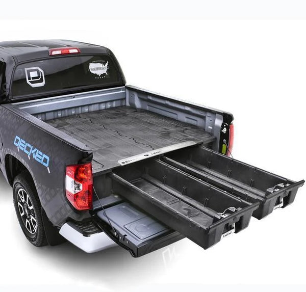 DECKED DRAWER SYSTEM FORD SUPER DUTY 6'9" & 8' BOX (8' BOX HAS 19.5" OPEN SPACE AT THE CABSIDE END OF THE BED)