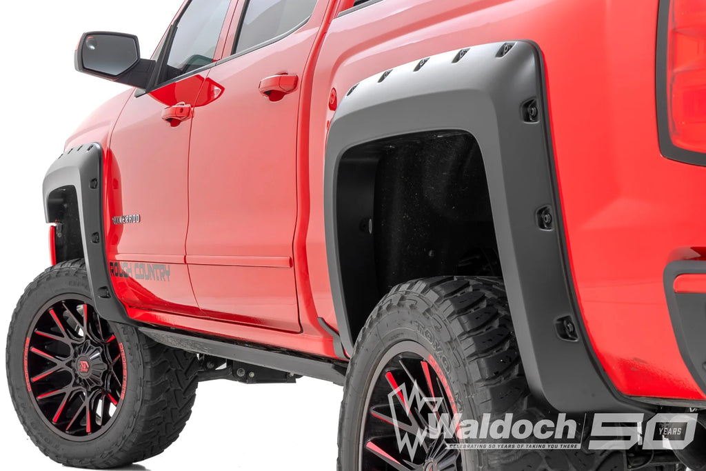 Pocket Fender Flares | 6'7" & 8' Bed | G1C Overcast | Chevy Silverado 1500 (14-18)/2500HD