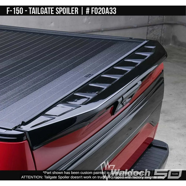 2015-2020 Ford F-150 Tailgate Spoiler (except versions with Tailgate step) Painted  Satin Black Install Ready