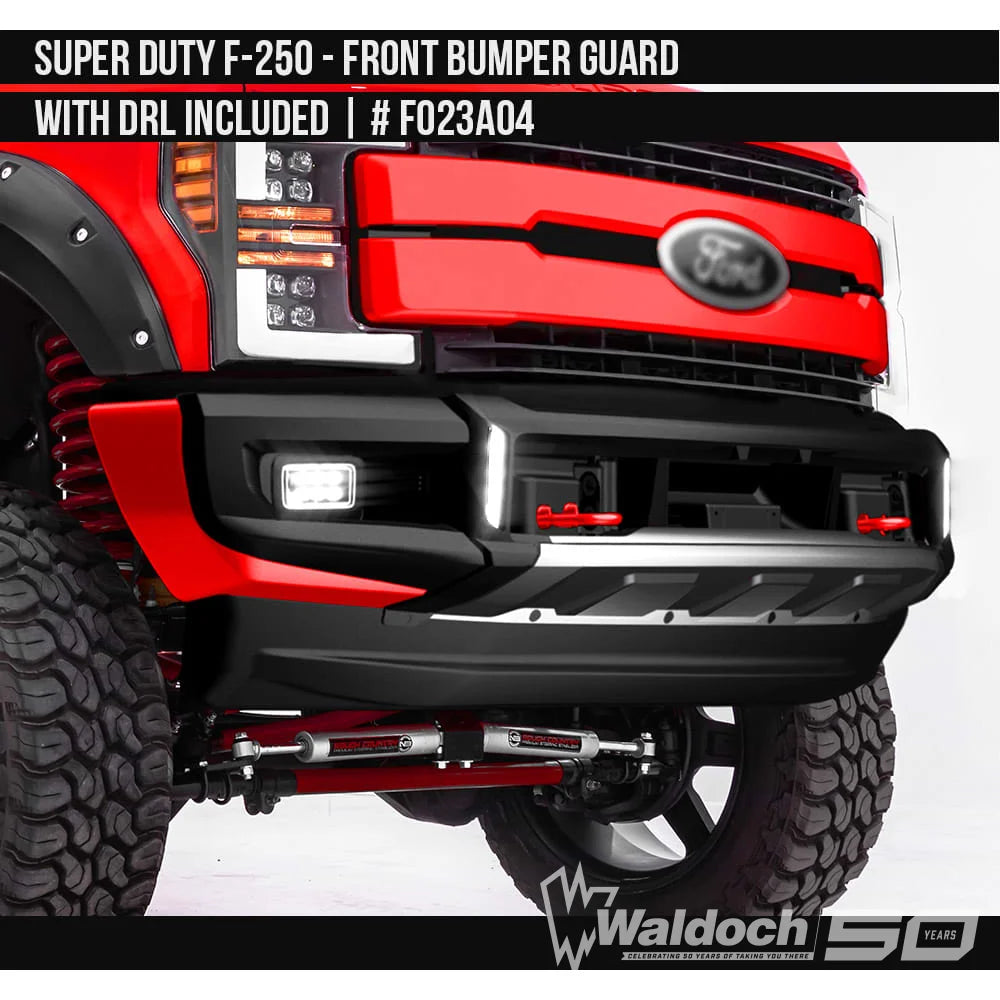 2017-2019 Ford F-250 Superduty Front Bumper Guard with DRL included  Painted  Satin Black and Satin Silver Install Ready