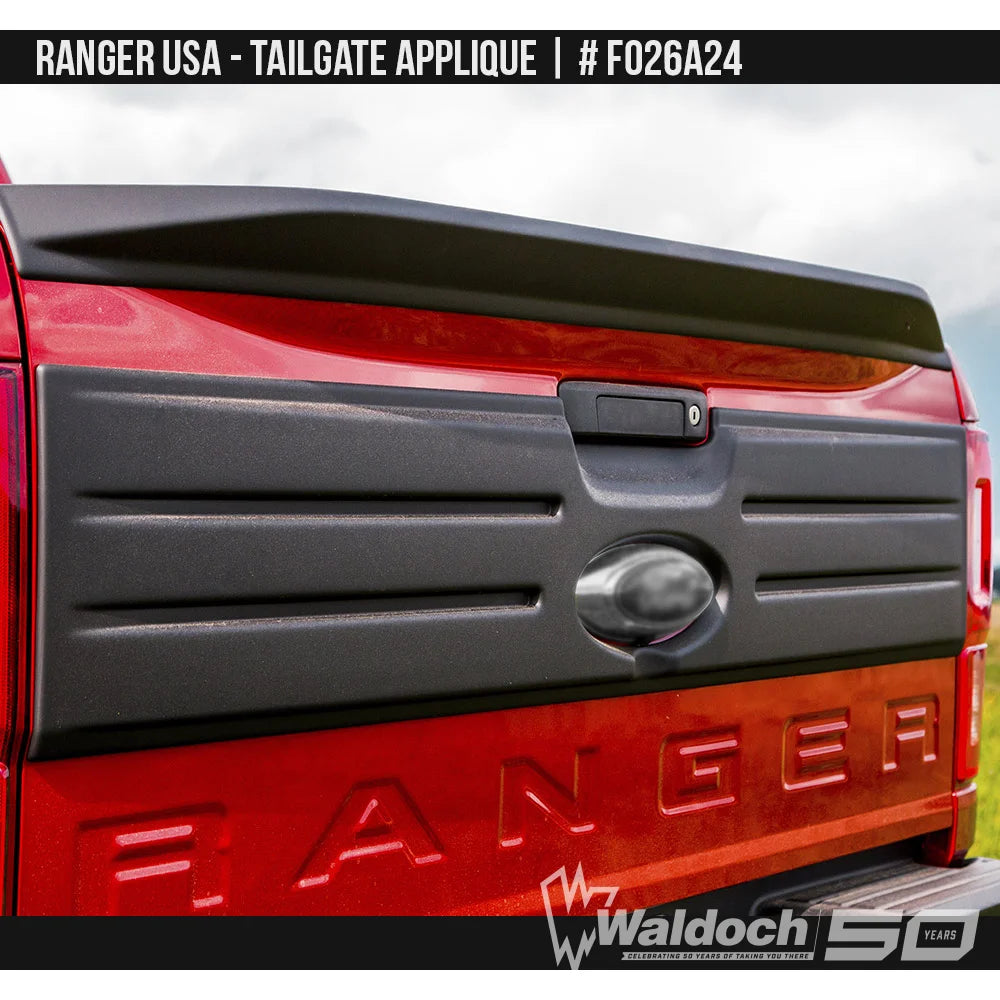 2019-2023 Ford Ranger USA Tailgate Appliqué  Painted  Satin Black Install Ready