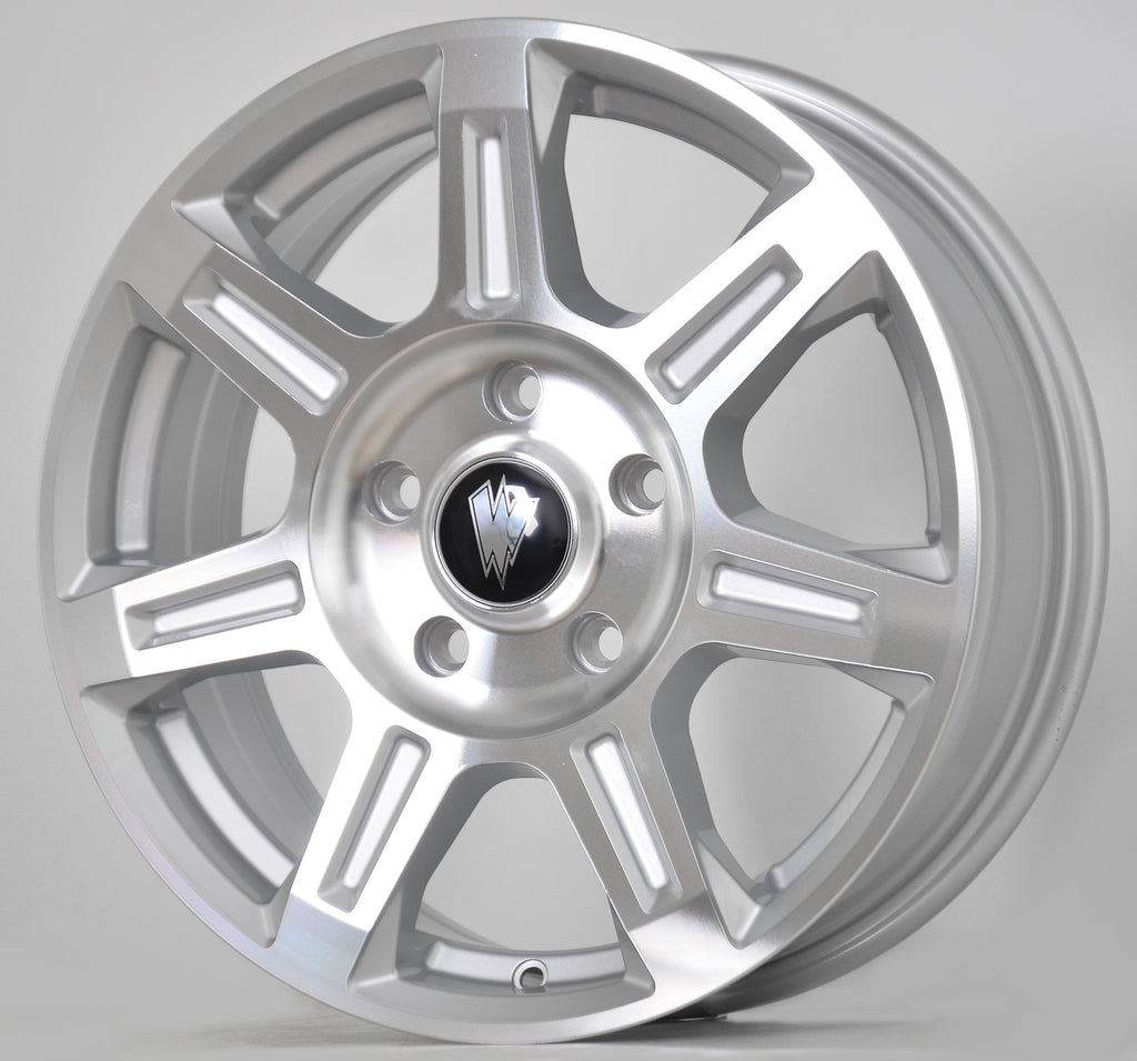 FLUX 16 X 6.5 MACHINE SILVER - 84.1  OFFSET 5X130  84.1CB