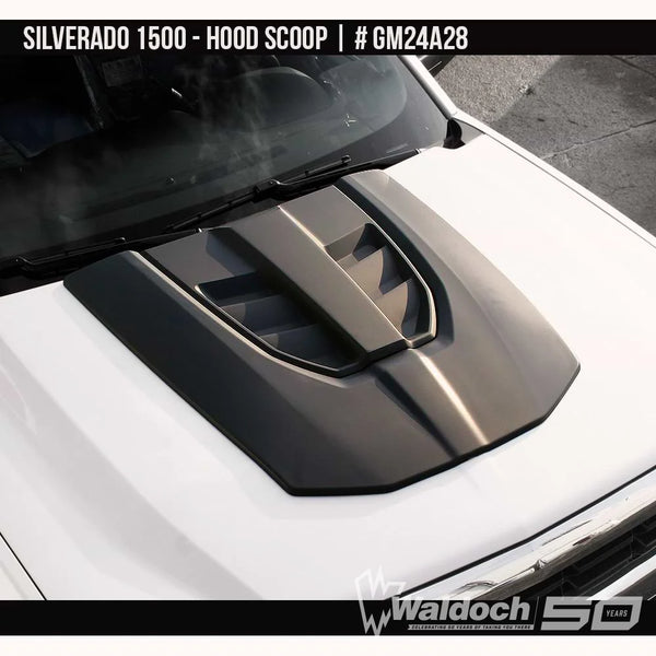 2016-2018 Chevrolet Silverado 1500 Hood Scoop  Painted  Satin Black Install Ready