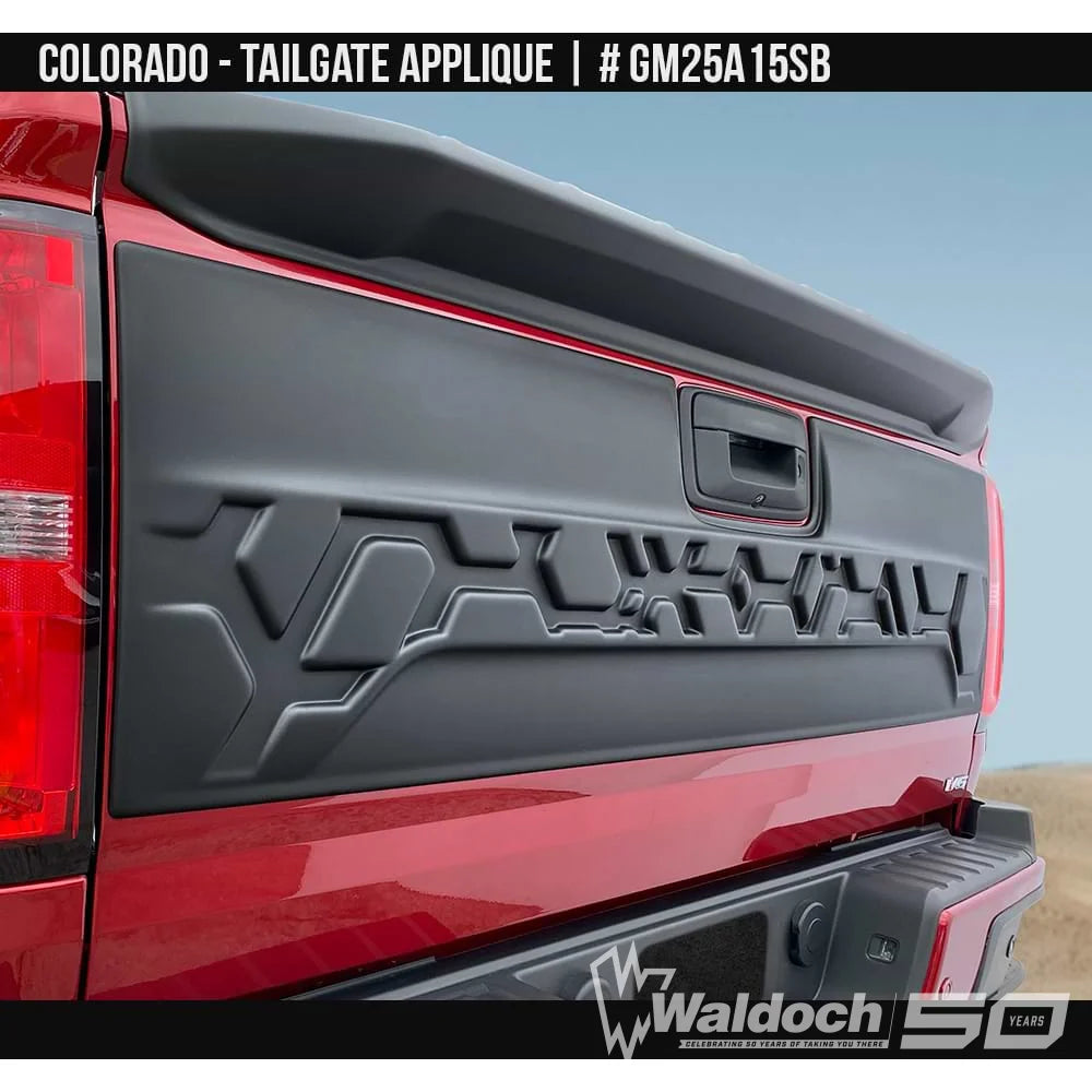 2016-2022 Chevrolet Colorado Tailgate Appliqué  Painted  Satin Black Install Ready