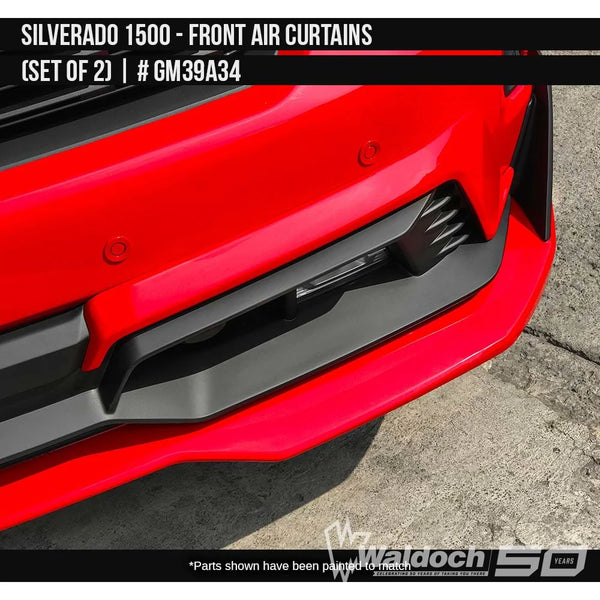 2019-2021 Chevrolet Silverado 1500 Air Curtain Set  Painted  Satin Black Install Ready