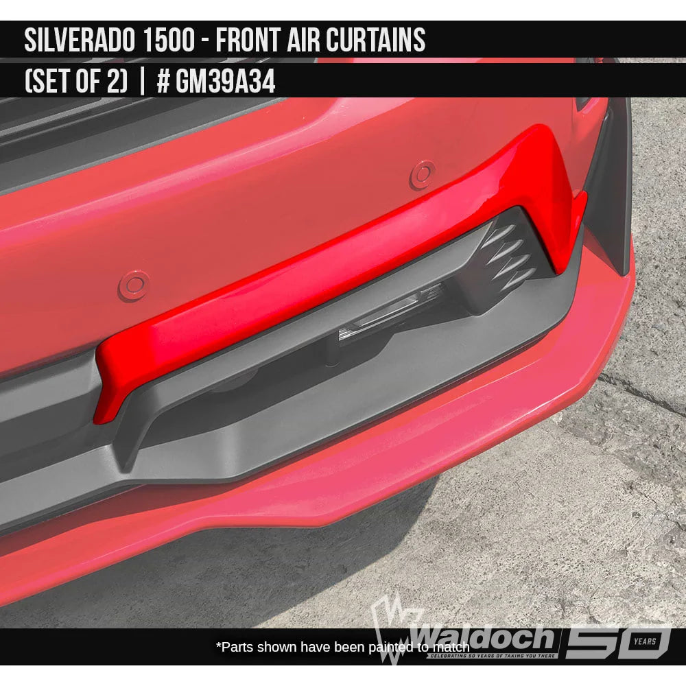 2019-2021 Chevrolet Silverado 1500 Air Curtain Set  Painted  Satin Black Install Ready