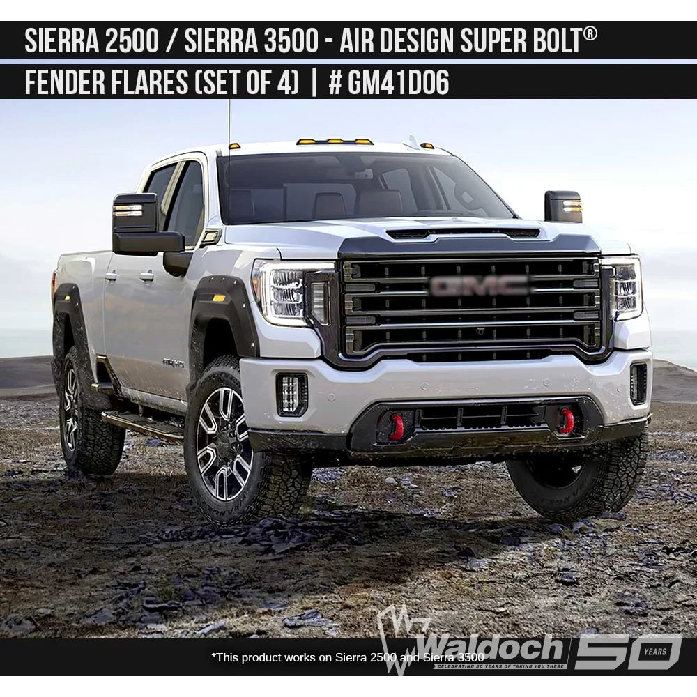 2019-2022 GMC Sierra 2500 Super Bolt Fender Flare Set  Painted  Satin Black Install Ready