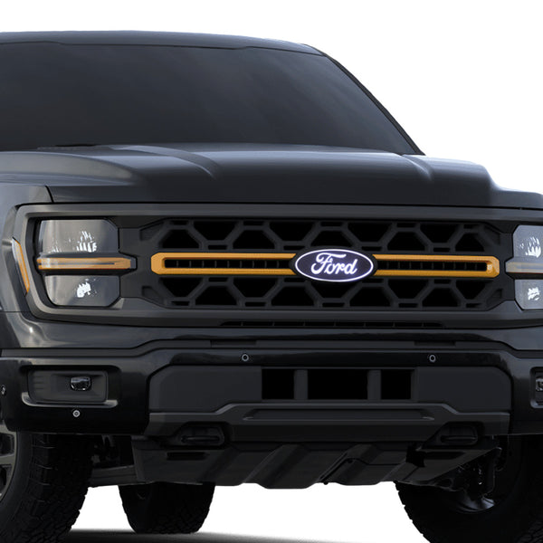 Luminix Ford Led Grille Emblems-Ford F-150 Front Emblem - With camera cutout (With Spray washer) | w/ Spray Washer) Includes OEM Plug-N-Play Quick Connect into Headlamp | Fits Tremor / Lariat