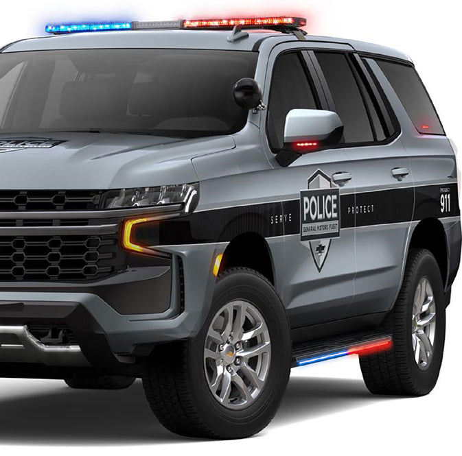 Blade Rocker Kits - AMBER & WHITE -Chevrolet Tahoe / Suburban / Yukon / Yukon XL Blade Rocker Kits - AMBER & WHITE with White Override (Includes two BLADE LED Light bars + Extrusion kits)-Chevrolet Tahoe / Suburban / Yukon / Yukon XL