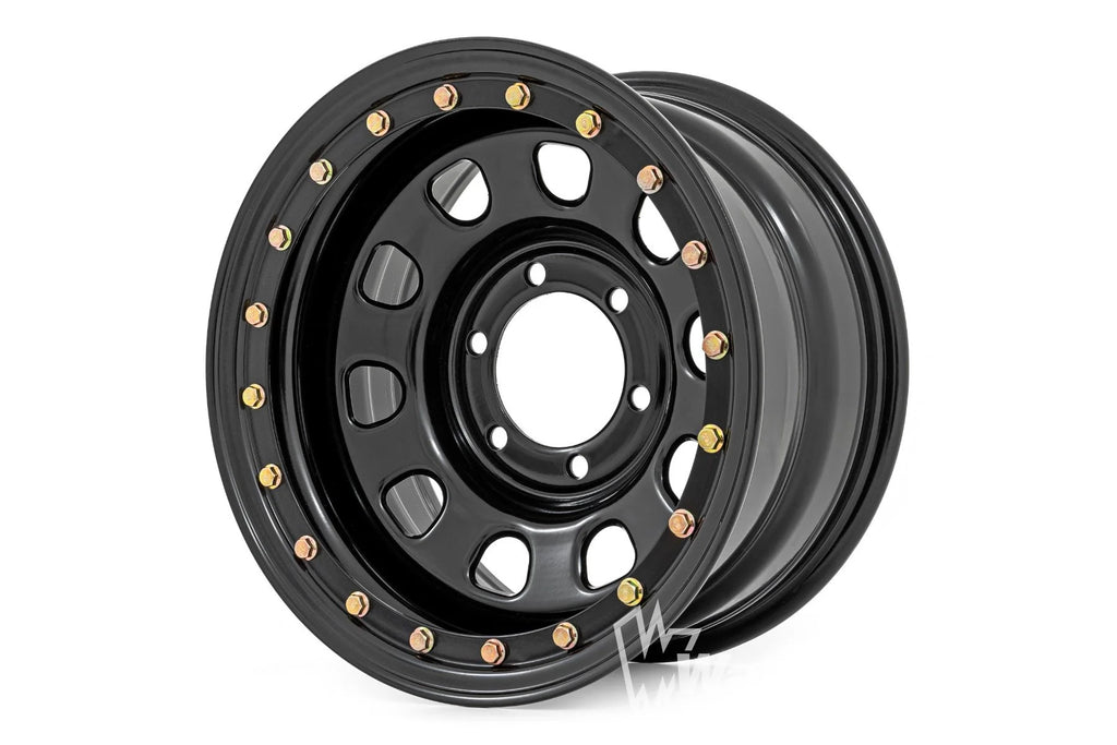 Steel Simulated Bead Lock Wheel | Black | 17x9 | 6x5.5 | 4.25 Bore | -12
