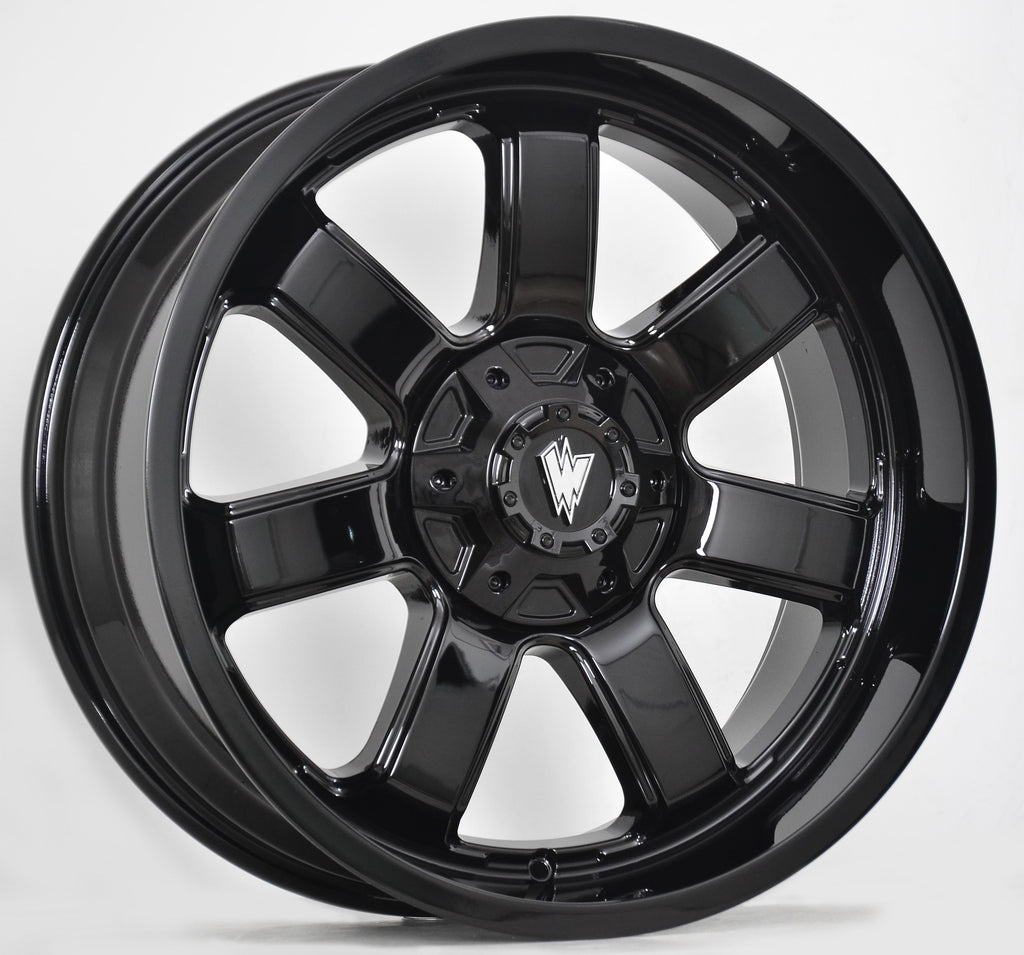 REBEL 20X9 ALL BLACK GLOSSY - 12 OFFSET 6X135 87.3CB
