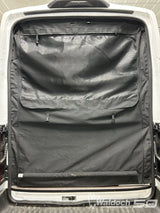 FULL SIDE DOOR WEATHER AND BUG SHIELD FOR FORD TRANSIT VANS WITH ADJUSTABLE ZIPPER OPENINGS