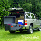 STOWAWAY STANDARD DUAL HITCH CARGO BOX (BLACK) ST 022.3 CARRIER SWINGAWAY FRAME 200LB WEIGHT CAPACITY Best Minivan SUV Cargo Hitch Cooler