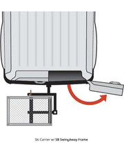HITCH MOUNTED SKI CARRIER ON A SWINGAWAY FRAME