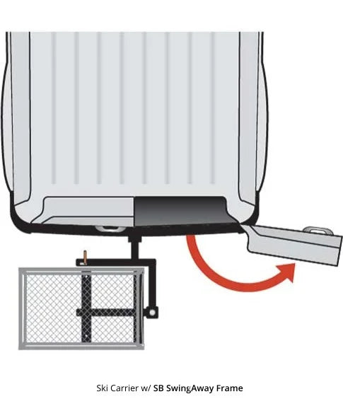 HITCH MOUNTED SKI CARRIER ON A SWINGAWAY FRAME