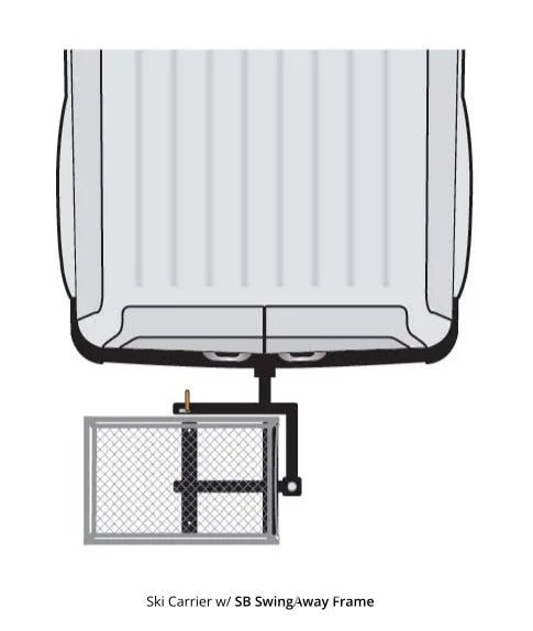 HITCH MOUNTED SKI CARRIER ON A SWINGAWAY FRAME